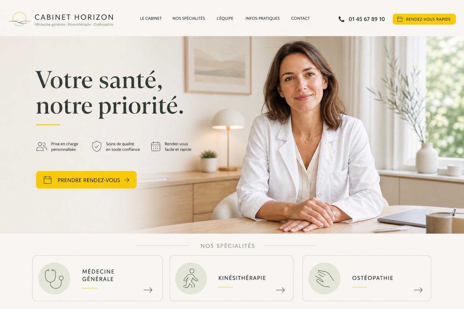 Réalisation · Cabinet Horizon, site médical
